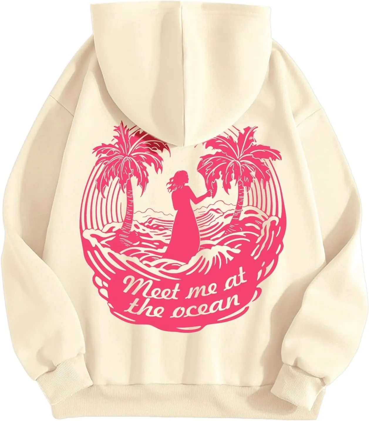 Puff Graphic Oversized Hoodies for Women Teen Girls Kids Trendy Cute Preppy Sweatshirt Long Sleeve Y2K Tops with Pockets