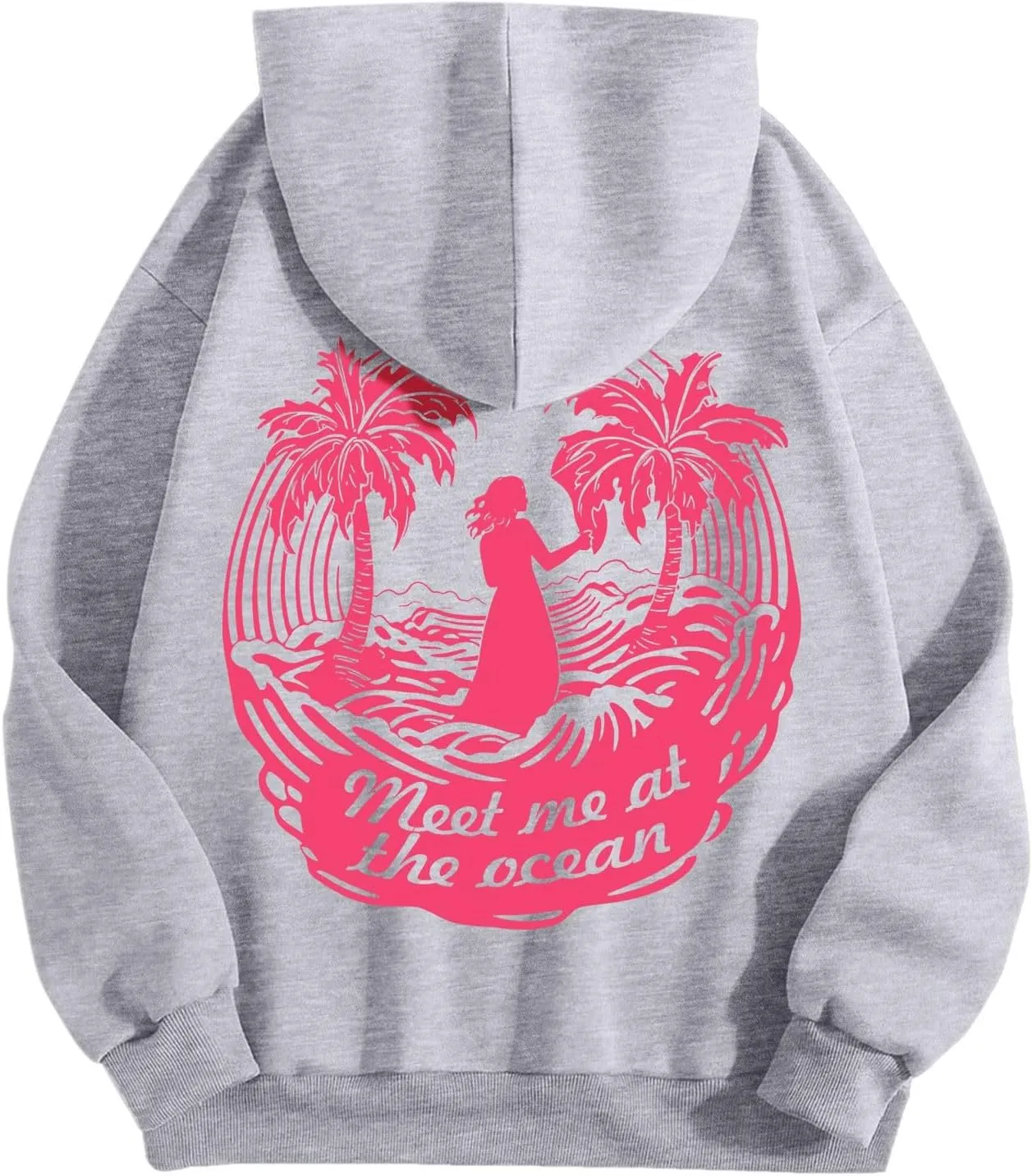 Puff Graphic Oversized Hoodies for Women Teen Girls Kids Trendy Cute Preppy Sweatshirt Long Sleeve Y2K Tops with Pockets