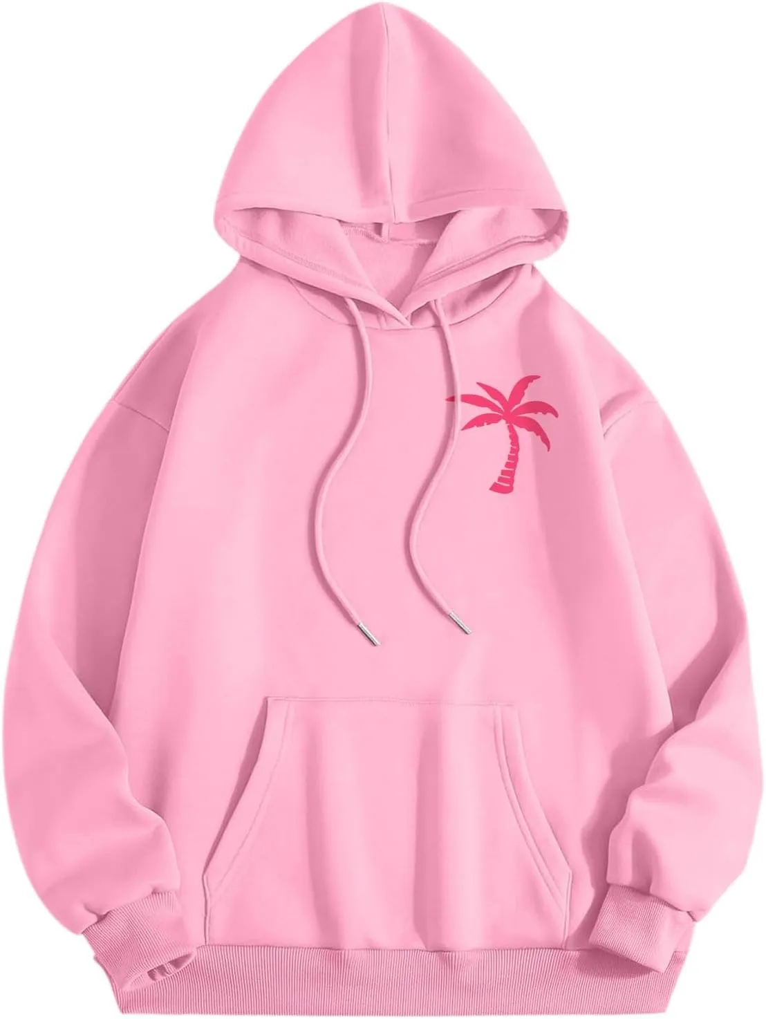 Puff Graphic Oversized Hoodies for Women Teen Girls Kids Trendy Cute Preppy Sweatshirt Long Sleeve Y2K Tops with Pockets