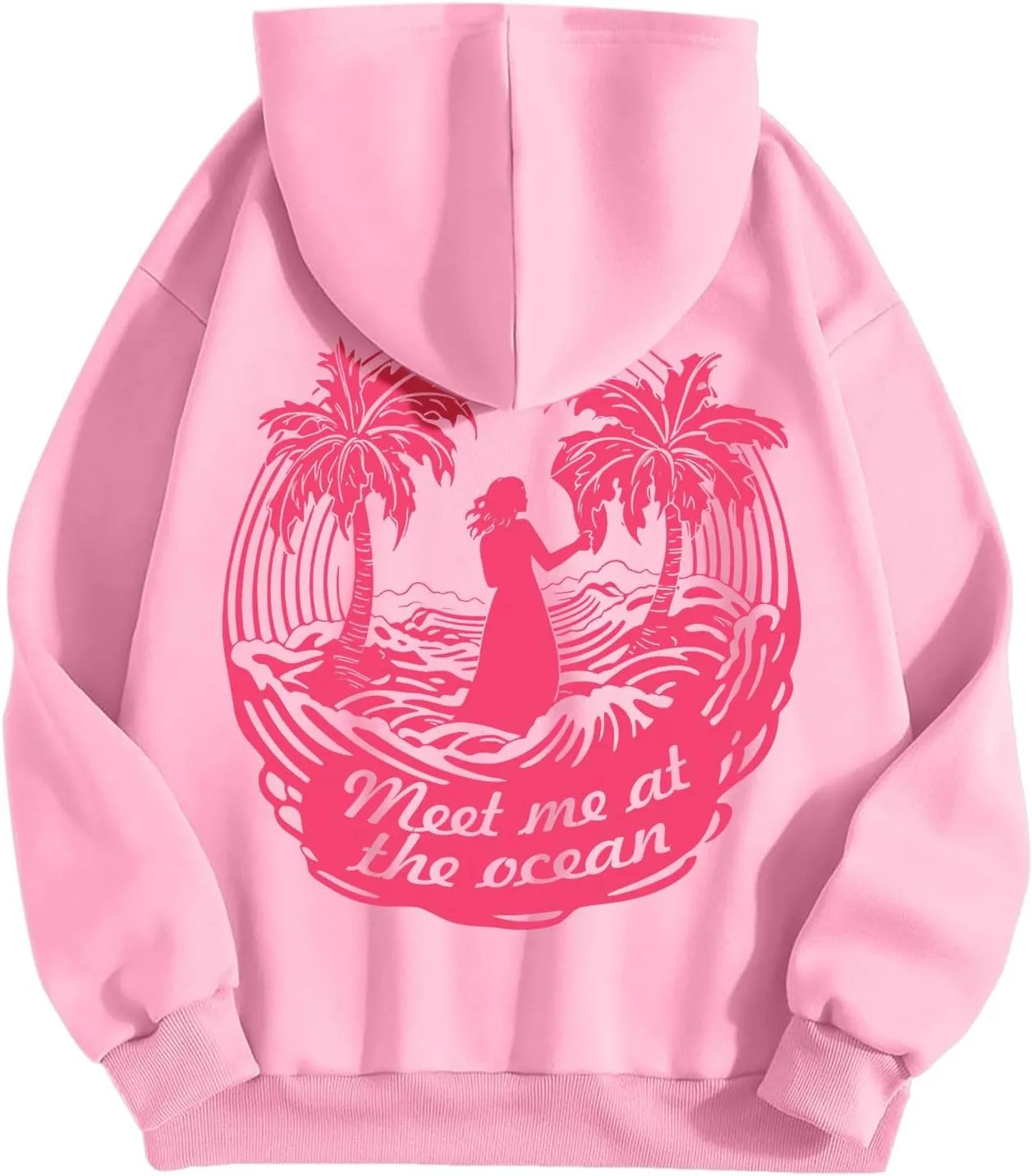 Puff Graphic Oversized Hoodies for Women Teen Girls Kids Trendy Cute Preppy Sweatshirt Long Sleeve Y2K Tops with Pockets