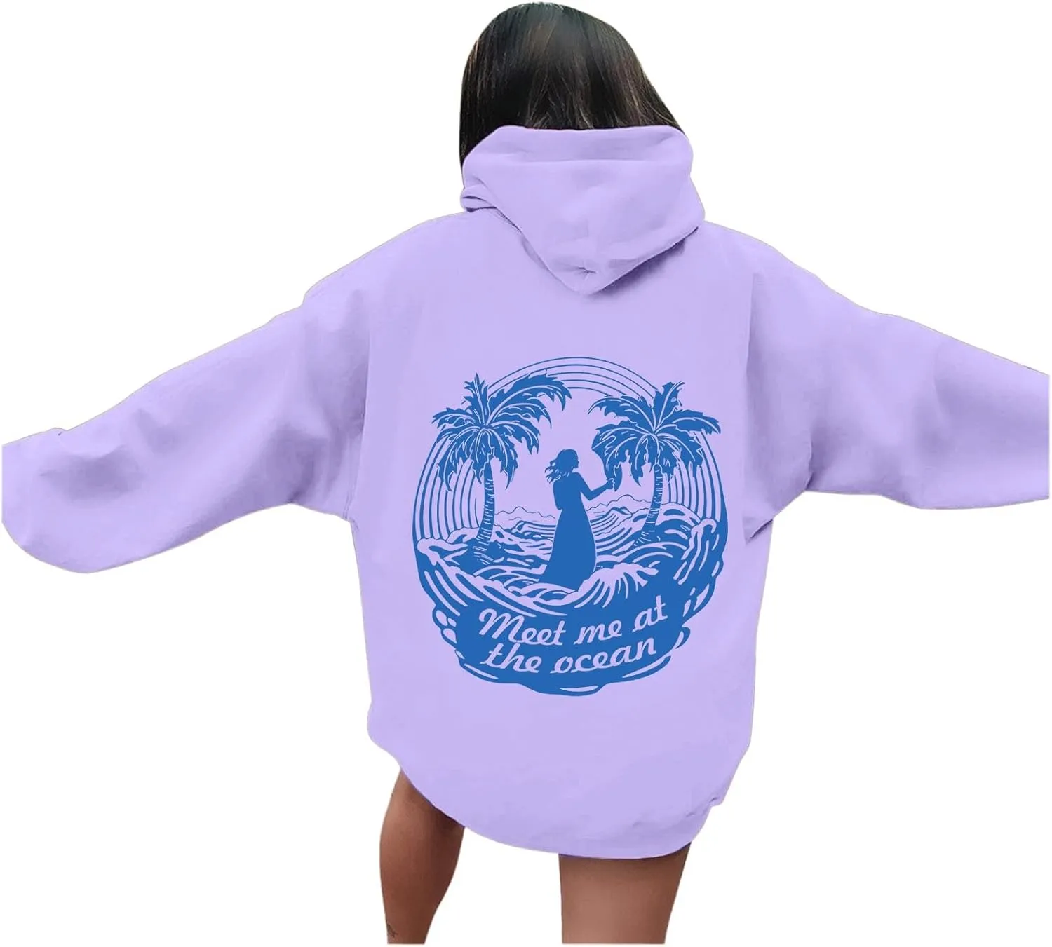 Puff Graphic Oversized Hoodies for Women Teen Girls Kids Trendy Cute Preppy Sweatshirt Long Sleeve Y2K Tops with Pockets