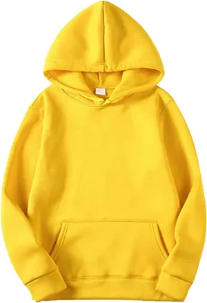 Pullover Hoodies for Men Solid Classic Long Sleeve Drawstring Hooded Sweatshirt Trendy 2024 Fall Winter Hoodies