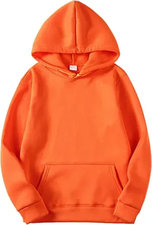 Pullover Hoodies for Men Solid Classic Long Sleeve Drawstring Hooded Sweatshirt Trendy 2024 Fall Winter Hoodies