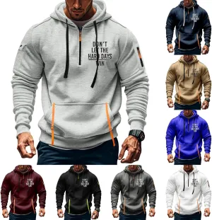 Quarter Zip Pullover Men, Lightweight Winter Hoodies Casual Fashion Sports Tactical Hooded Jacket Fall Tops