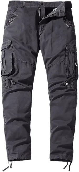 QWENTMTNTY Tactical Pants for Men Khaki Relaxed Fit Ripstop Outdoor Cargo Pants Multi-Pockets Casual Work Chinos Trousers