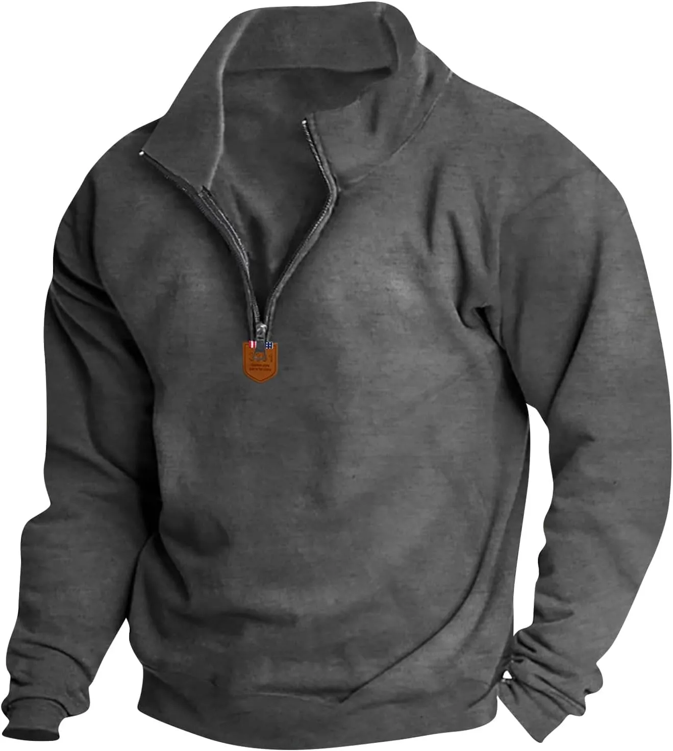 RTTUIOP Mens 1/4 Zip Pullover Fleece Western Sweaters Work Pullover Long Sleeve Solid Warm V Neck Quarter Zip Pullovers