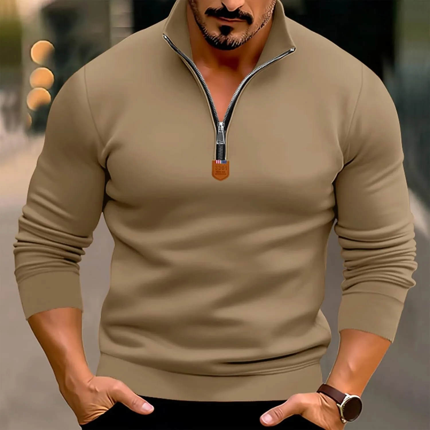 RTTUIOP Mens 1/4 Zip Pullover Fleece Western Sweaters Work Pullover Long Sleeve Solid Warm V Neck Quarter Zip Pullovers
