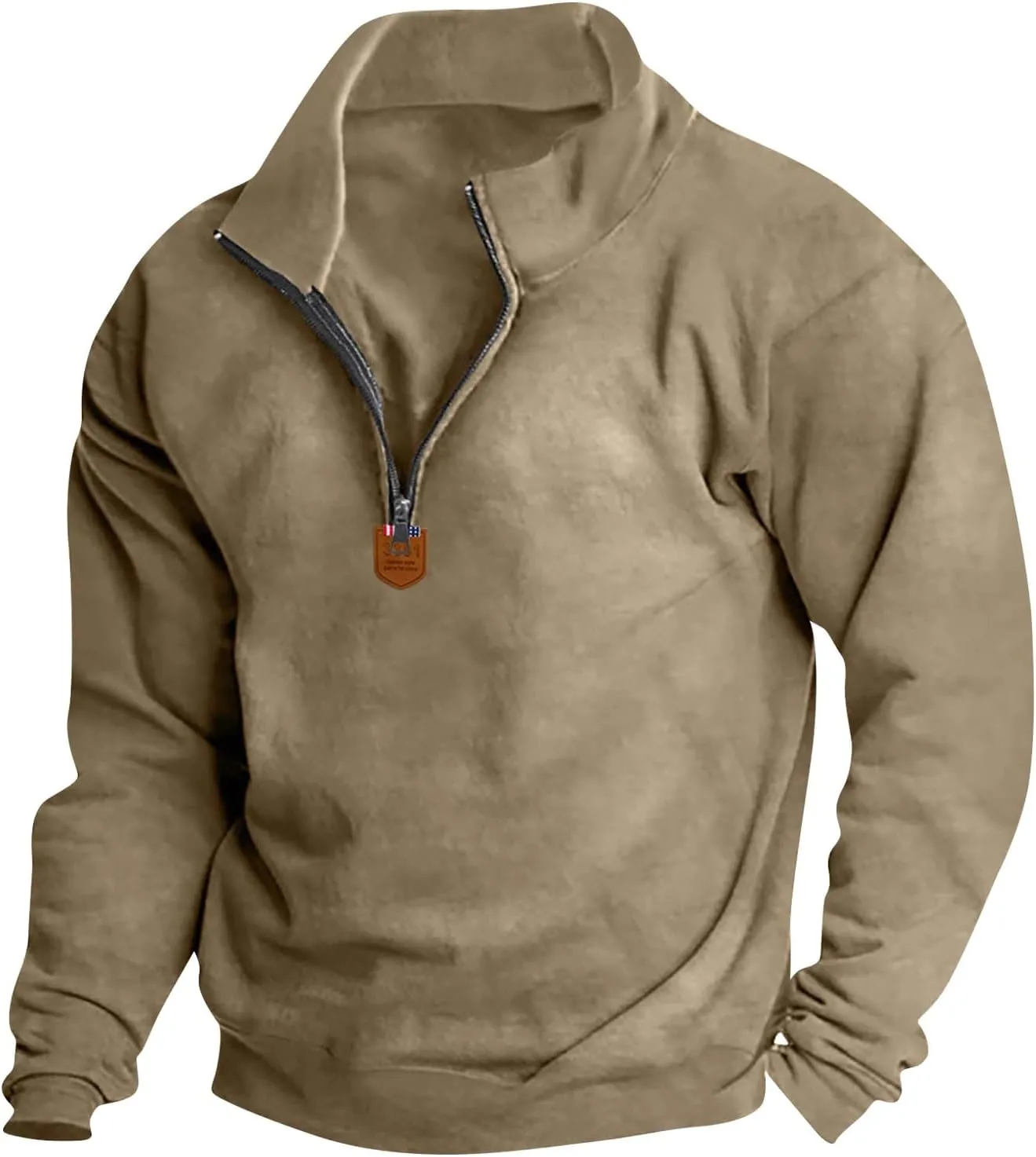 RTTUIOP Mens 1/4 Zip Pullover Fleece Western Sweaters Work Pullover Long Sleeve Solid Warm V Neck Quarter Zip Pullovers