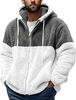 RTTUIOP Mens Fuzzy Sherpa Pullover Hoodie Sweatshirts Long Sleeve Sport Fall Outwear Sherpa Winter Sweater