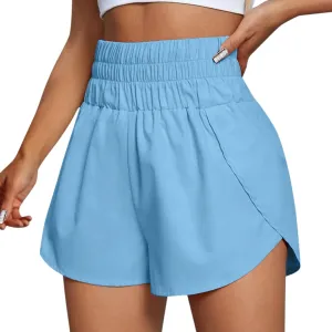 Running Shorts for Women Athletic Workout Gym Casual Quick Dry Sporty Elastic High Waisted Yoga Dolphin Shorts Pocket