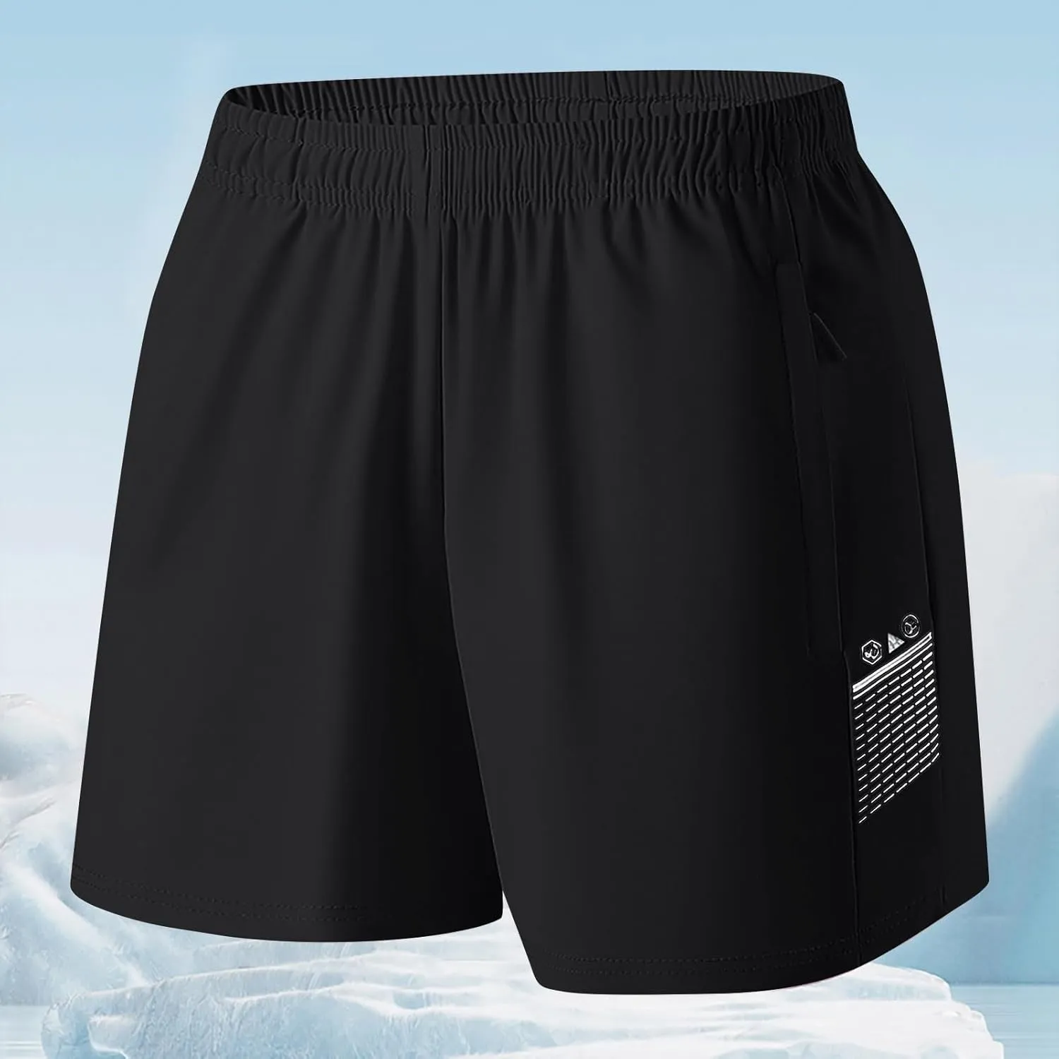 Running Shorts for Women Comfy Elastic Waist Quick Dry Lightweight Casual Workout Short with Zipper Pockets