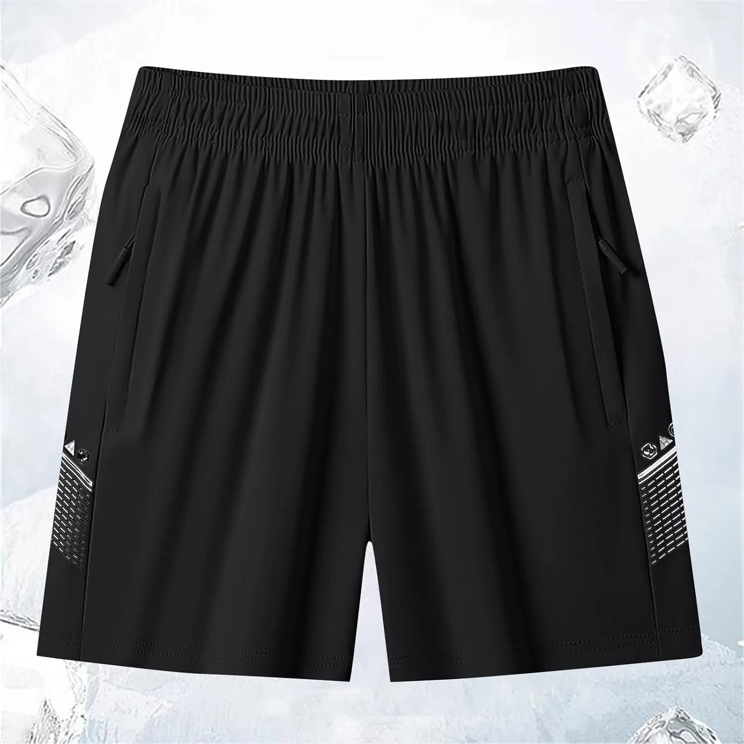 Running Shorts for Women Comfy Elastic Waist Quick Dry Lightweight Casual Workout Short with Zipper Pockets