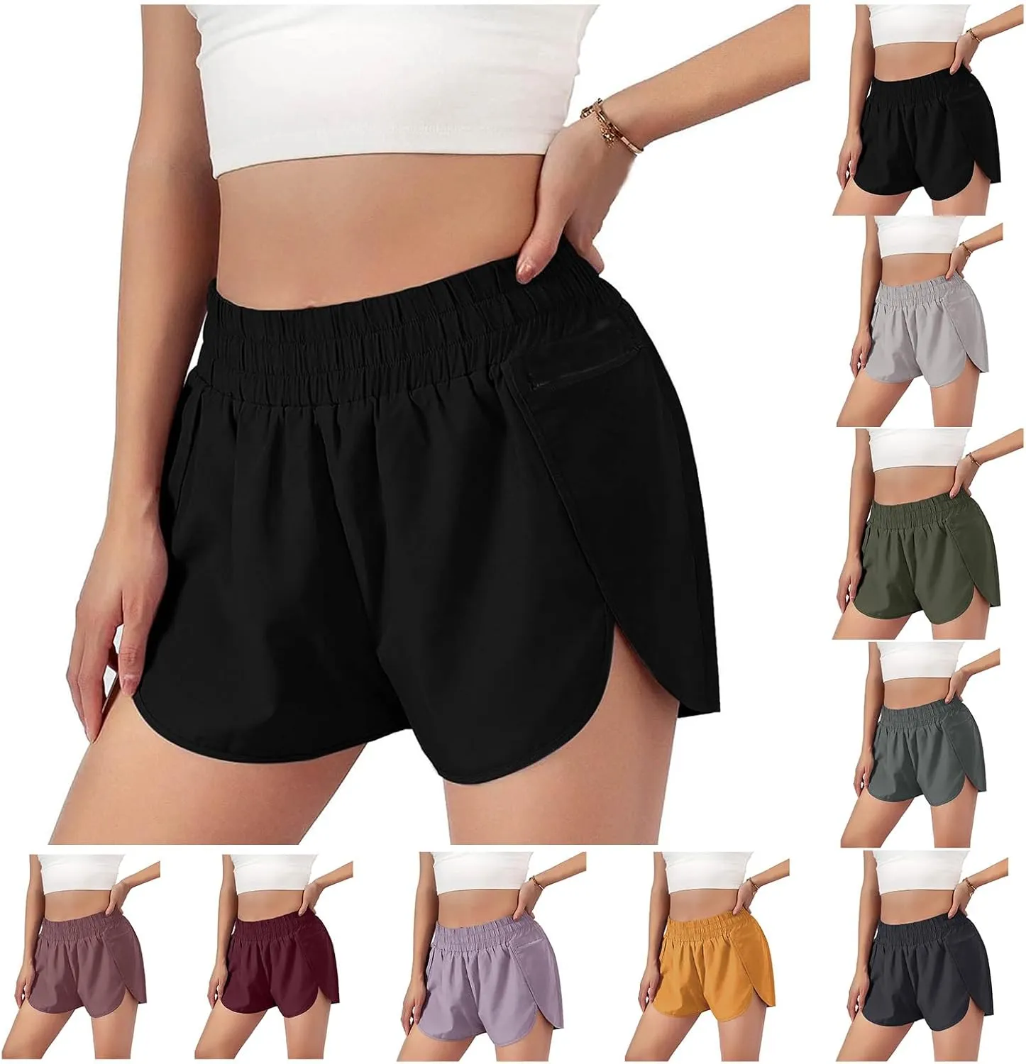 Running Shorts for Women Summer High Waisted Athletic Shorts Lightweight Workout Gym Short Sporty Quick Dry Clothing