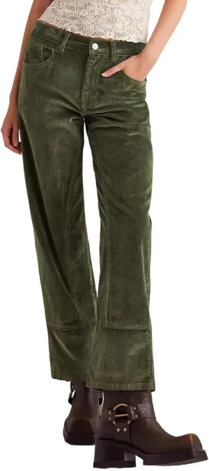 SCOFEEL Corduroy Pants for Women Casual Elastic Waisted Straight Leg Pant Loose Comfy Trousers with Pockets