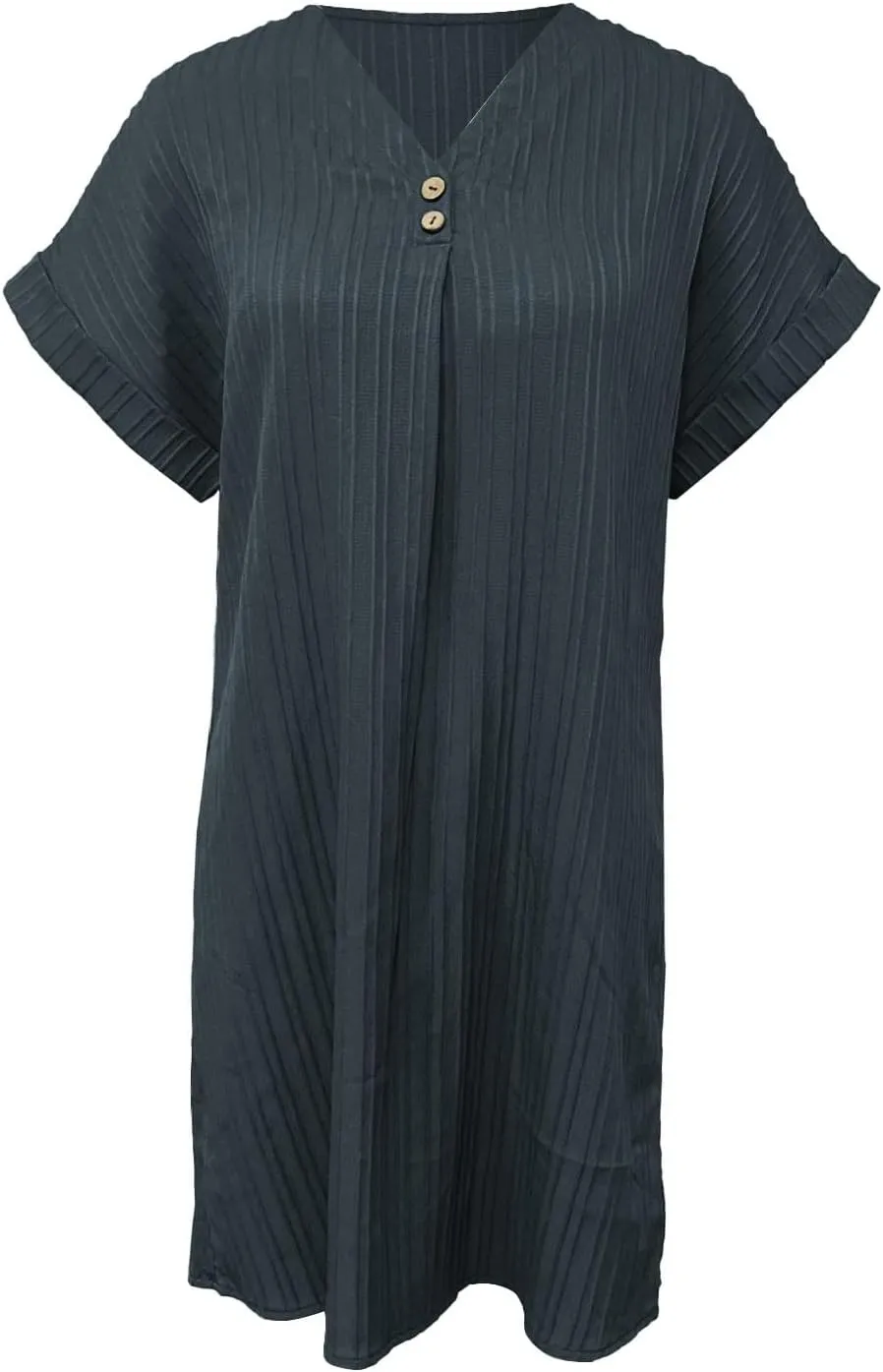 Shirt Dresses for Women, Women's Summer Casual T Shirt Dresses Short Sleeve Button Down Swing Dress with Pockets