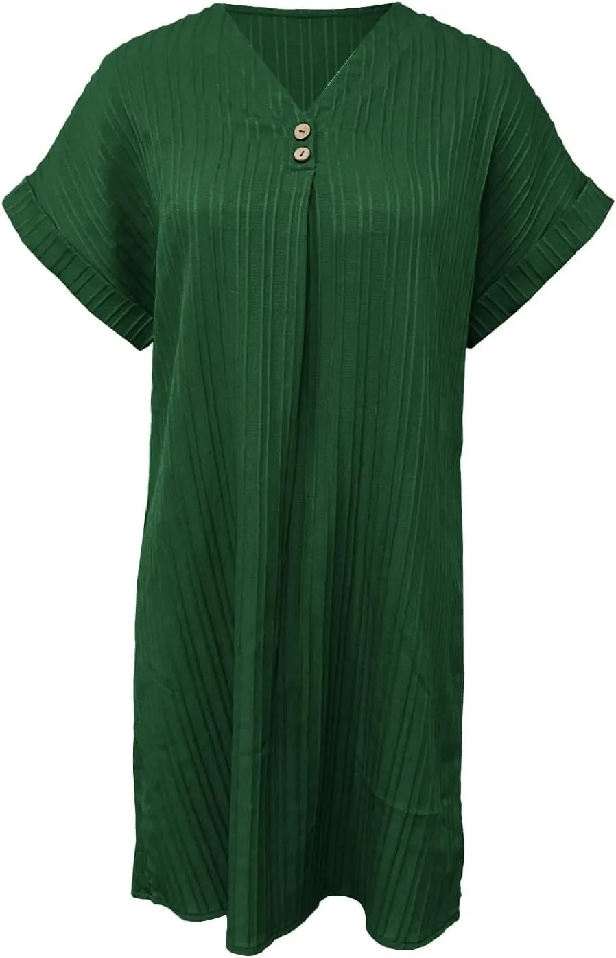 Shirt Dresses for Women, Women's Summer Casual T Shirt Dresses Short Sleeve Button Down Swing Dress with Pockets