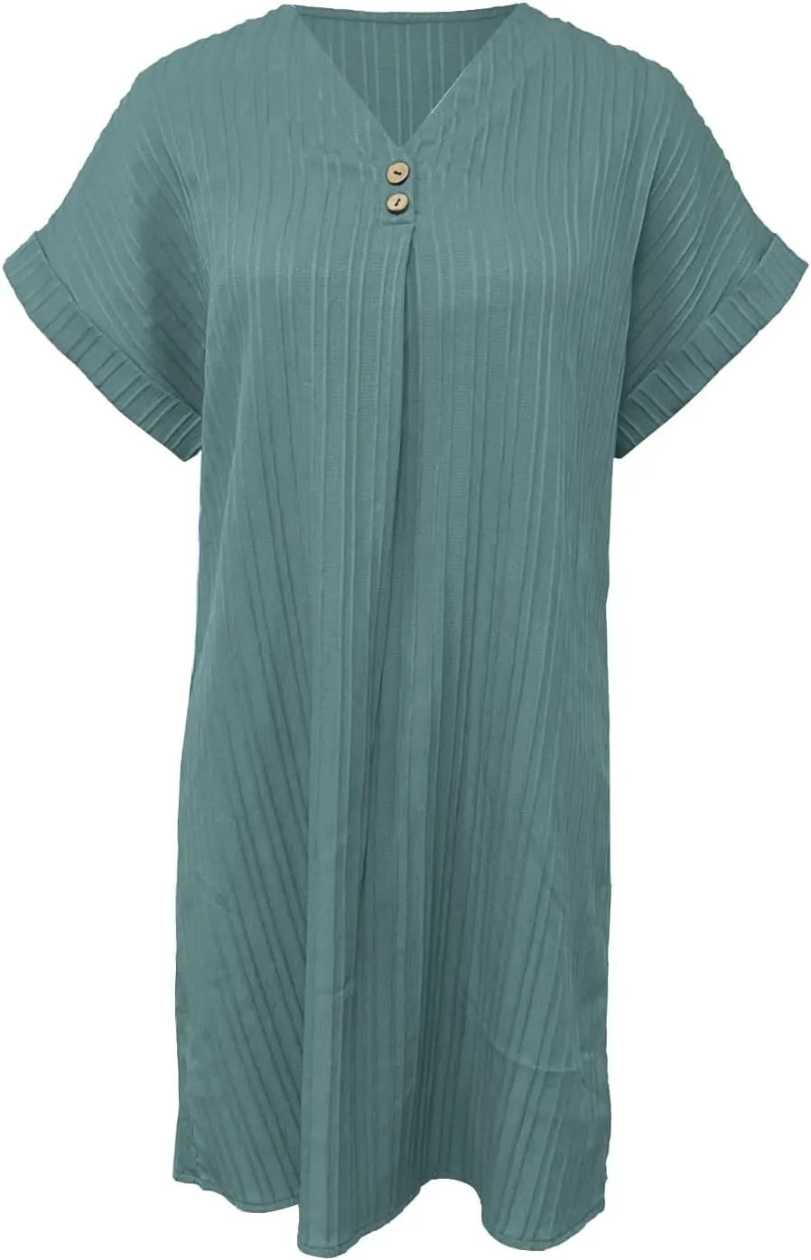 Shirt Dresses for Women, Women's Summer Casual T Shirt Dresses Short Sleeve Button Down Swing Dress with Pockets