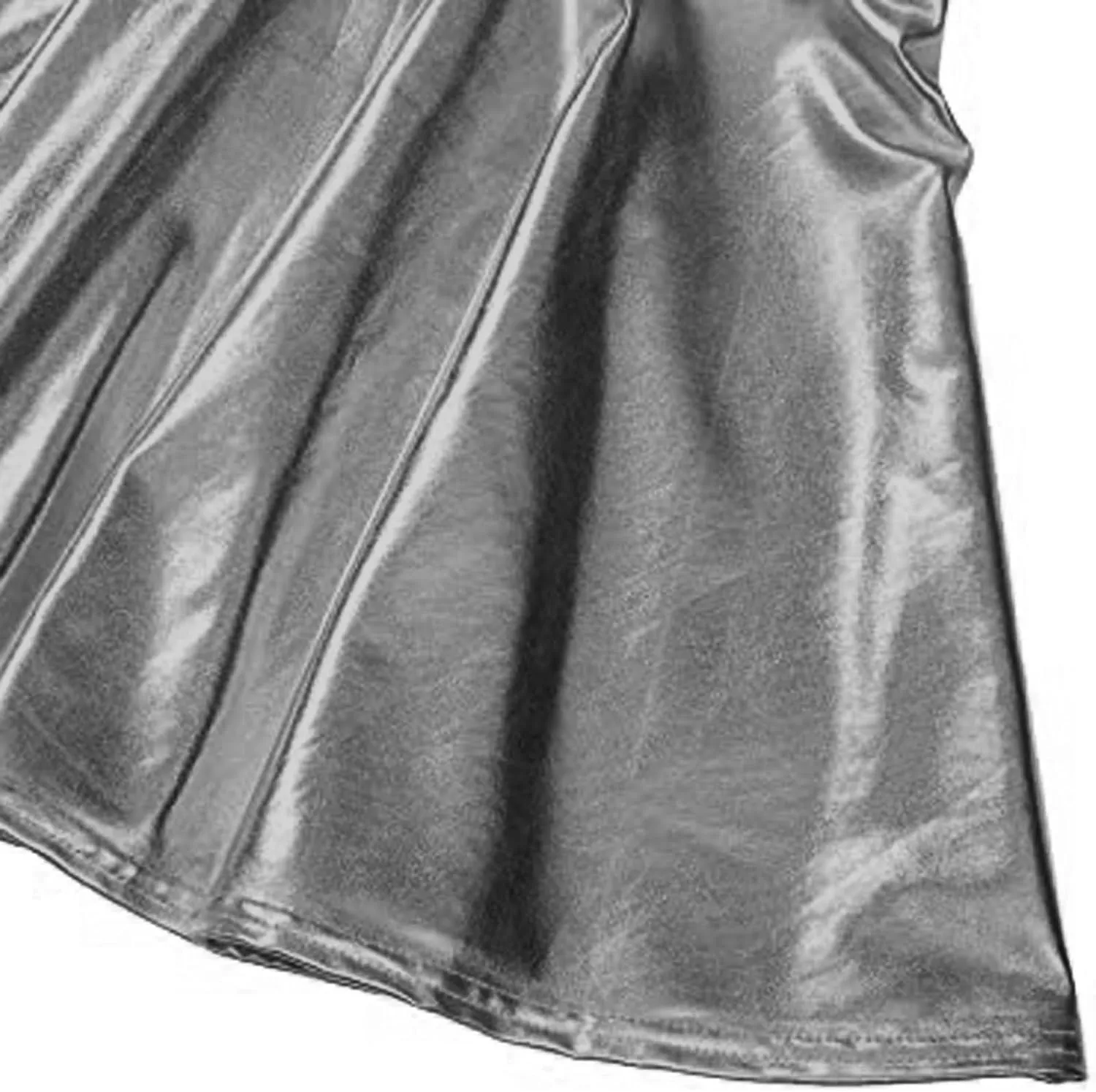 Short Mini Skirts for Women Trendy High Waisted Faux Leather Pleated Solid Ruffle Skirt Black Leather Skirt