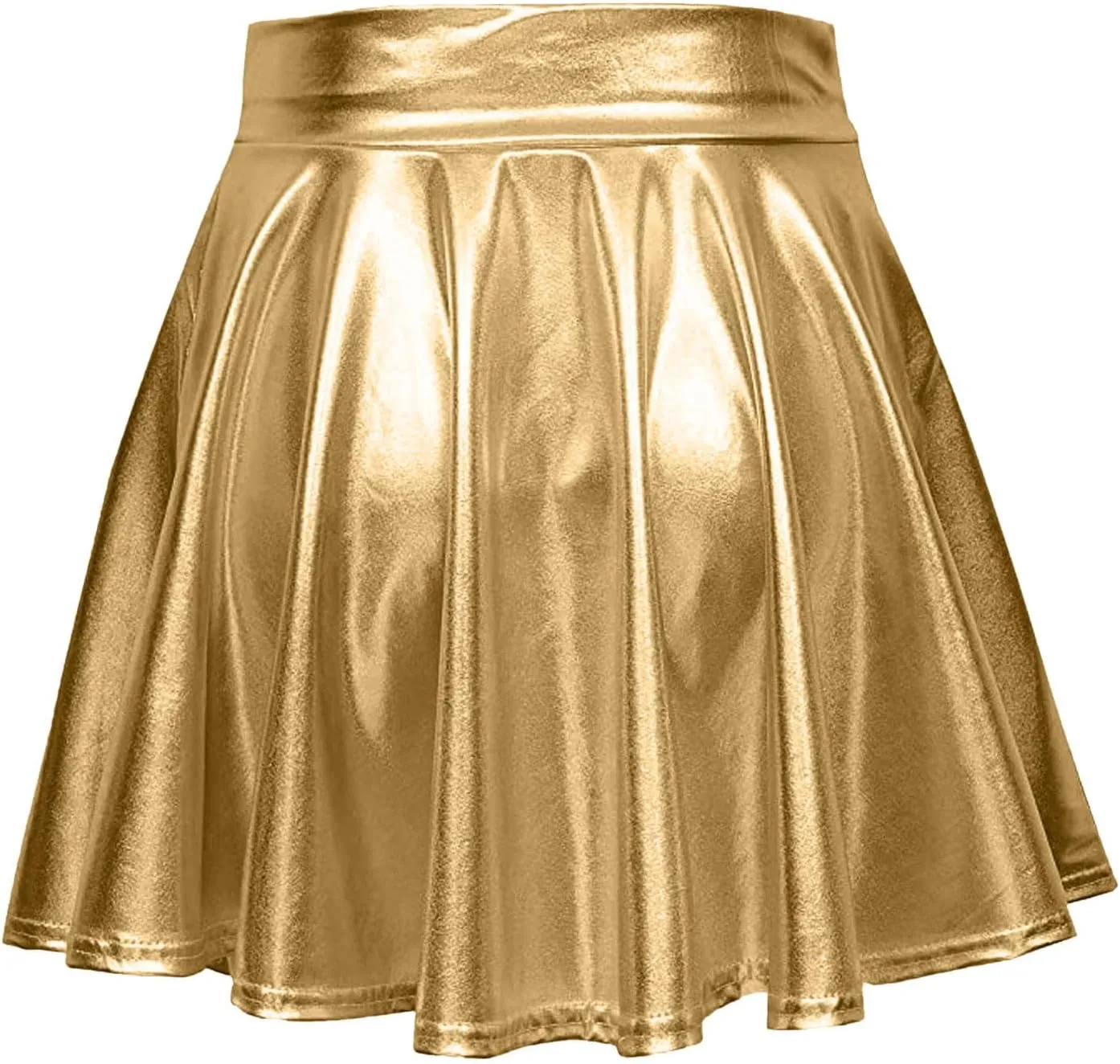 Short Mini Skirts for Women Trendy High Waisted Faux Leather Pleated Solid Ruffle Skirt Black Leather Skirt