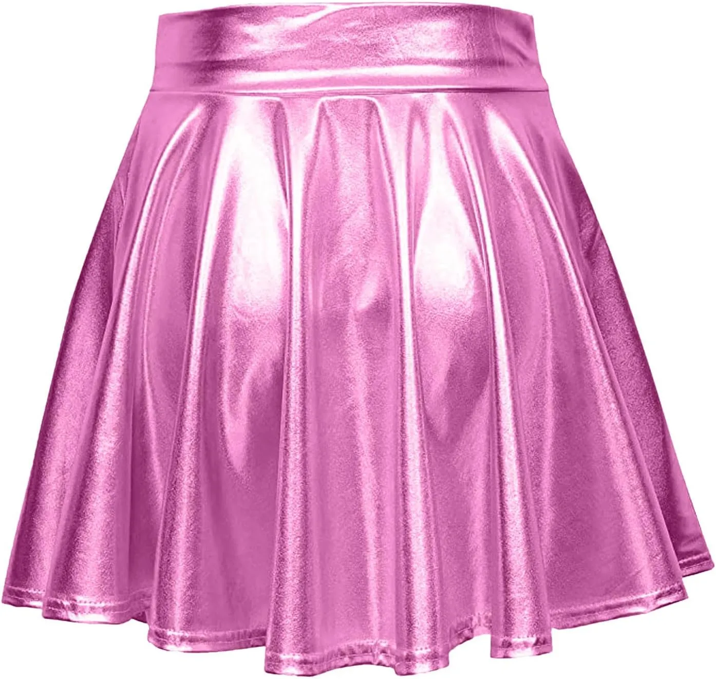 Short Mini Skirts for Women Trendy High Waisted Faux Leather Pleated Solid Ruffle Skirt Black Leather Skirt