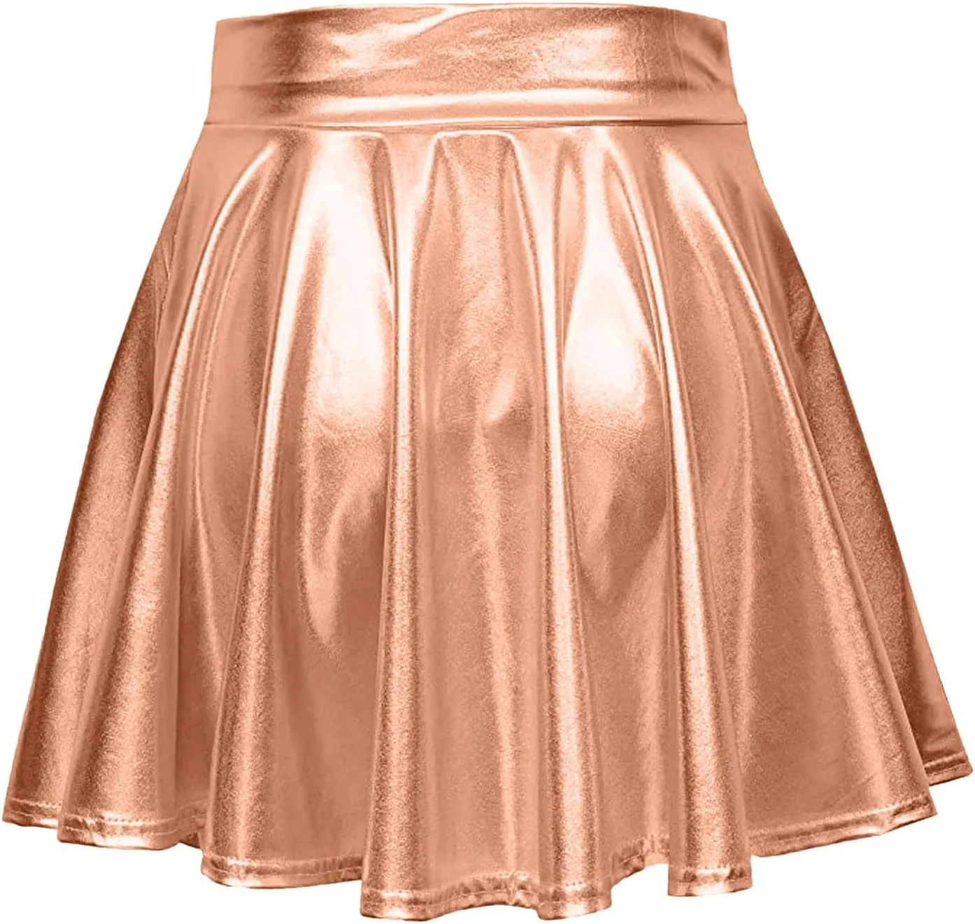 Short Mini Skirts for Women Trendy High Waisted Faux Leather Pleated Solid Ruffle Skirt Black Leather Skirt