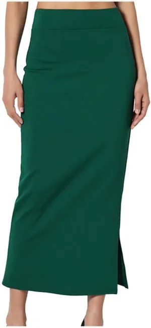 Side Slit Maxi Pencil Skirts for Women High Waist Slim Bodycon Stretch Elegant Long Skirt Party Club Night Out Skirt