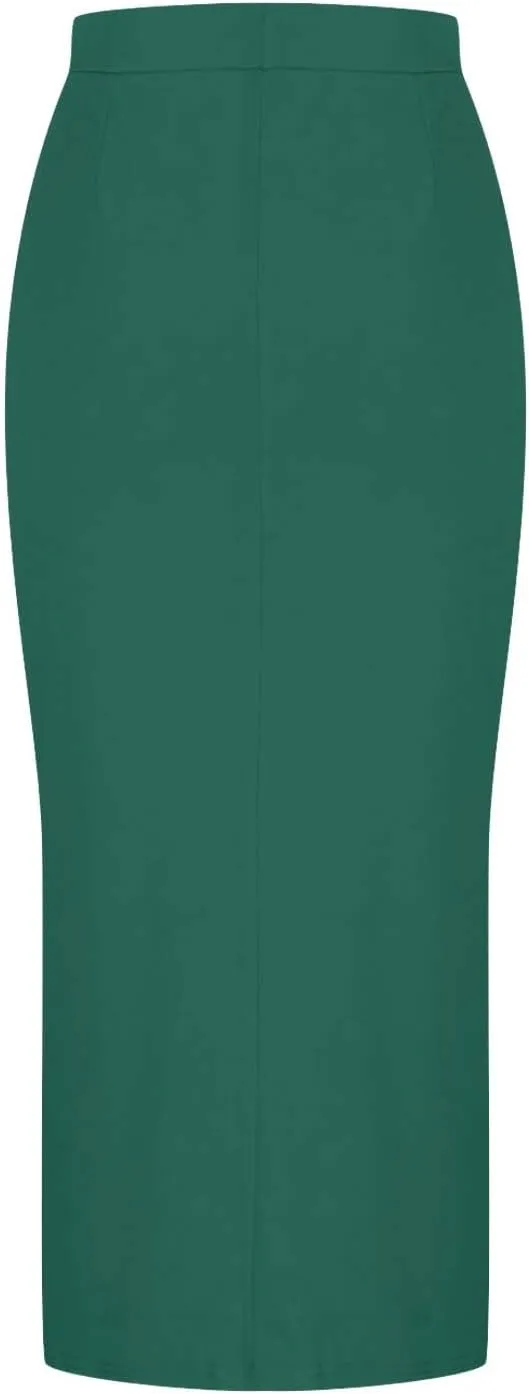 Side Slit Maxi Pencil Skirts for Women High Waist Slim Bodycon Stretch Elegant Long Skirt Party Club Night Out Skirt