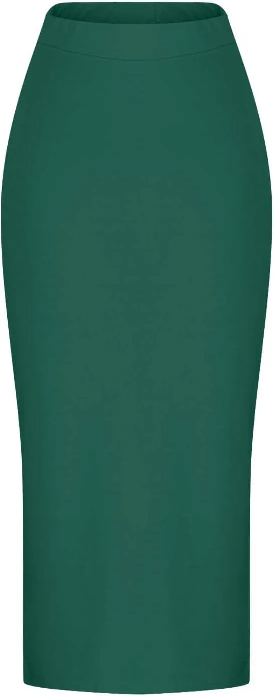 Side Slit Maxi Pencil Skirts for Women High Waist Slim Bodycon Stretch Elegant Long Skirt Party Club Night Out Skirt