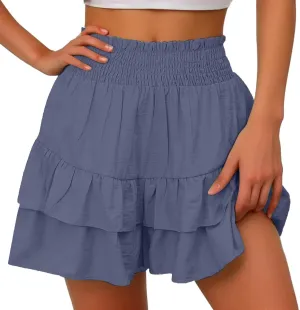 Skorts for Woman Tennis Golf Summer Ruffle Outfits Comfy Boho High Waist Skorts Crochet Casual Trendy Flowy Skirts