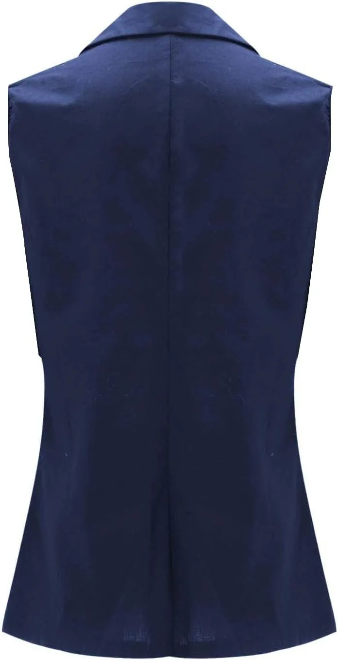 Suit Vest Tops Women Sleeveless Open Front Blazer Vest Casual Open Front Work Office Tops Lightweight Waistcoat