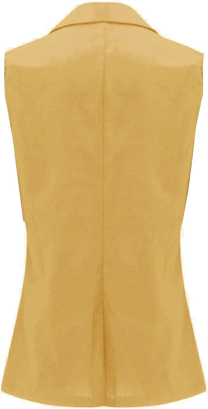 Suit Vest Tops Women Sleeveless Open Front Blazer Vest Casual Open Front Work Office Tops Lightweight Waistcoat