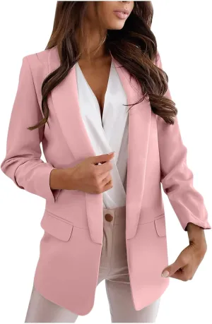Summer Blazers for Women Lightweight Work Office Jacket Blazer Loose Lightweigth Summer Open Front Suit Jackets Outfit