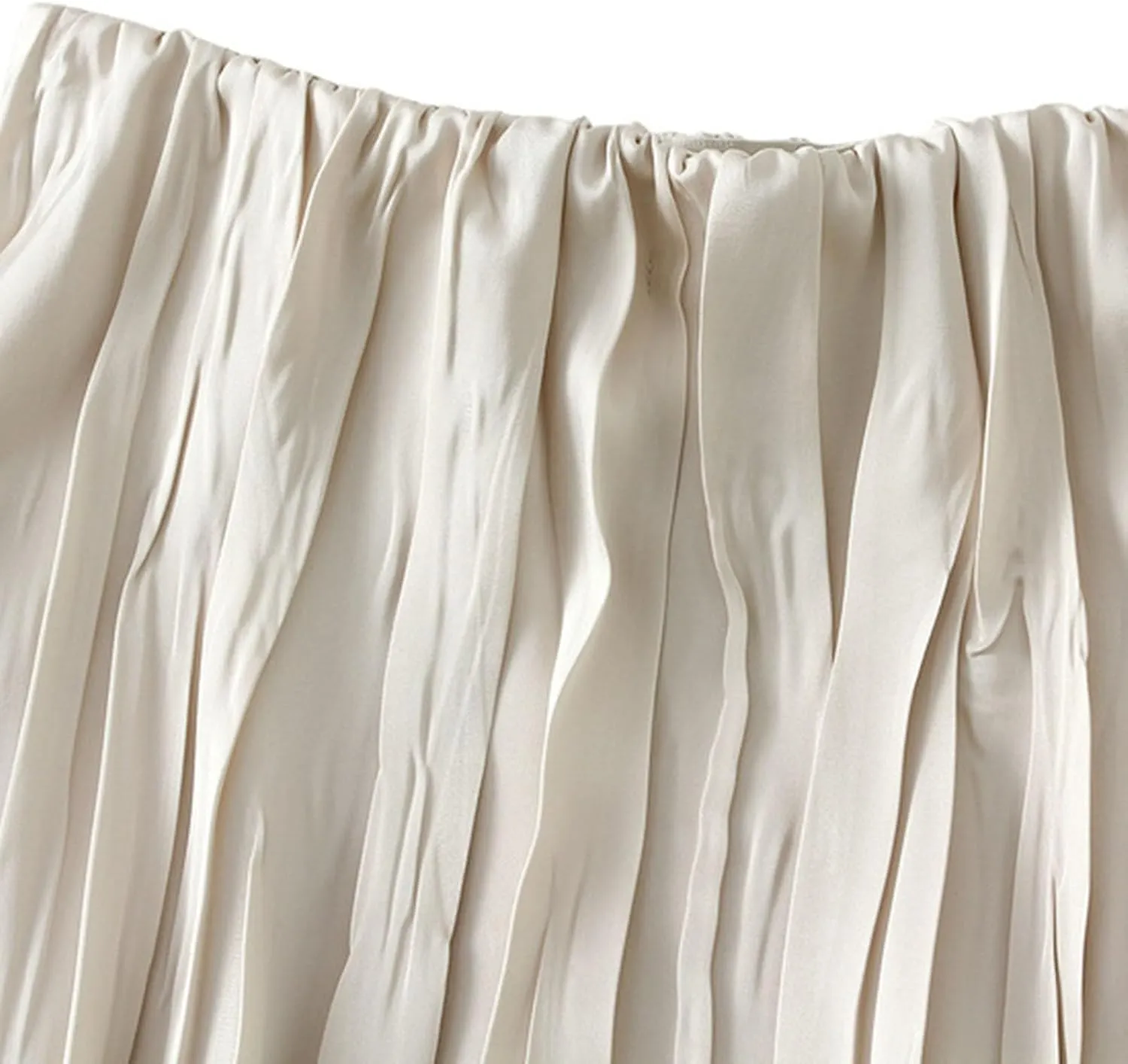 Summer Pleated Midi Skirts for Women Casual High Waisted Solid Color Flowy A Line Swing Long Skirt