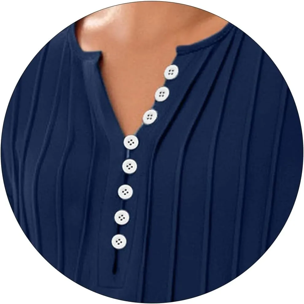 Sundresses for Women Summer Casual Beach Dresses 2025 Vacation Swim Cover Up V Neck Summer Dress Button Mini Dresses
