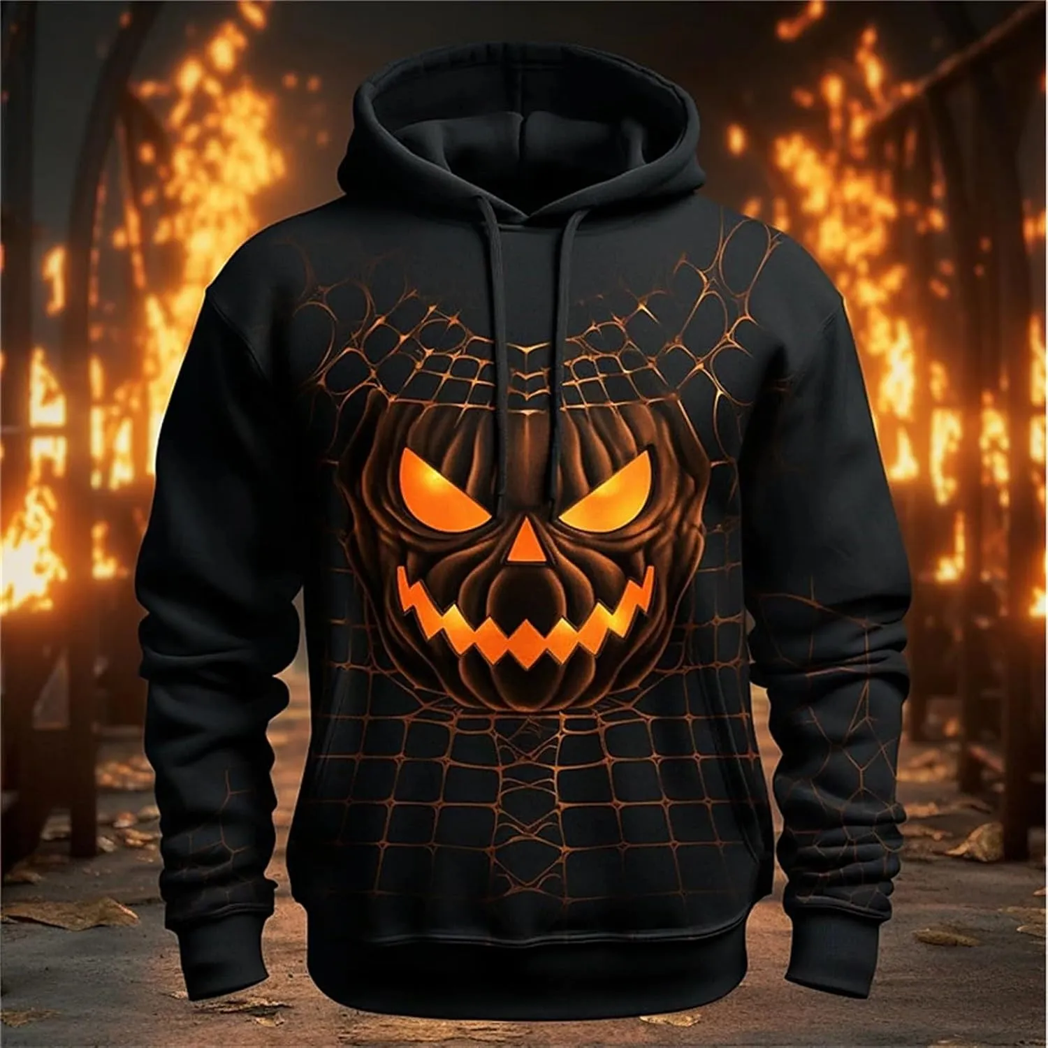 Sweaters For Men Pumpkin Print Hooded Sweatshirt Womens Hoodies Weighted Hoodie Gray Hoodies For Thick Hoodie Gray