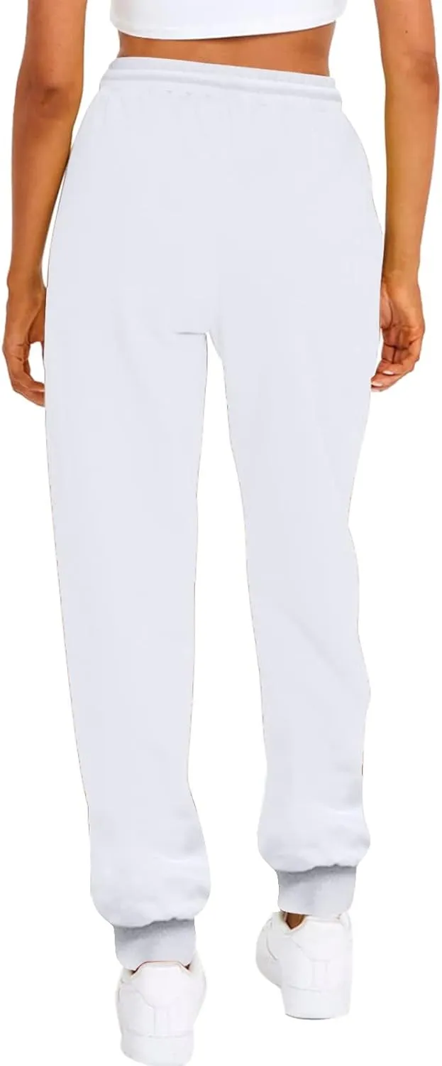 Sweatpants Women Fleece Joggers Drawstring High Waisted Athletic Jogging Pants Cinch Bottom Sweat Pants with Pockets