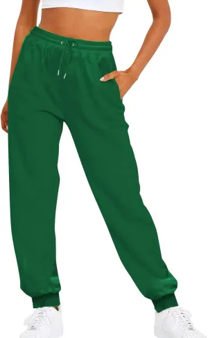 Sweatpants Women Fleece Joggers Drawstring High Waisted Athletic Jogging Pants Cinch Bottom Sweat Pants with Pockets