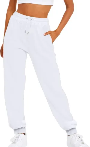 Sweatpants Women Fleece Joggers Drawstring High Waisted Athletic Jogging Pants Cinch Bottom Sweat Pants with Pockets
