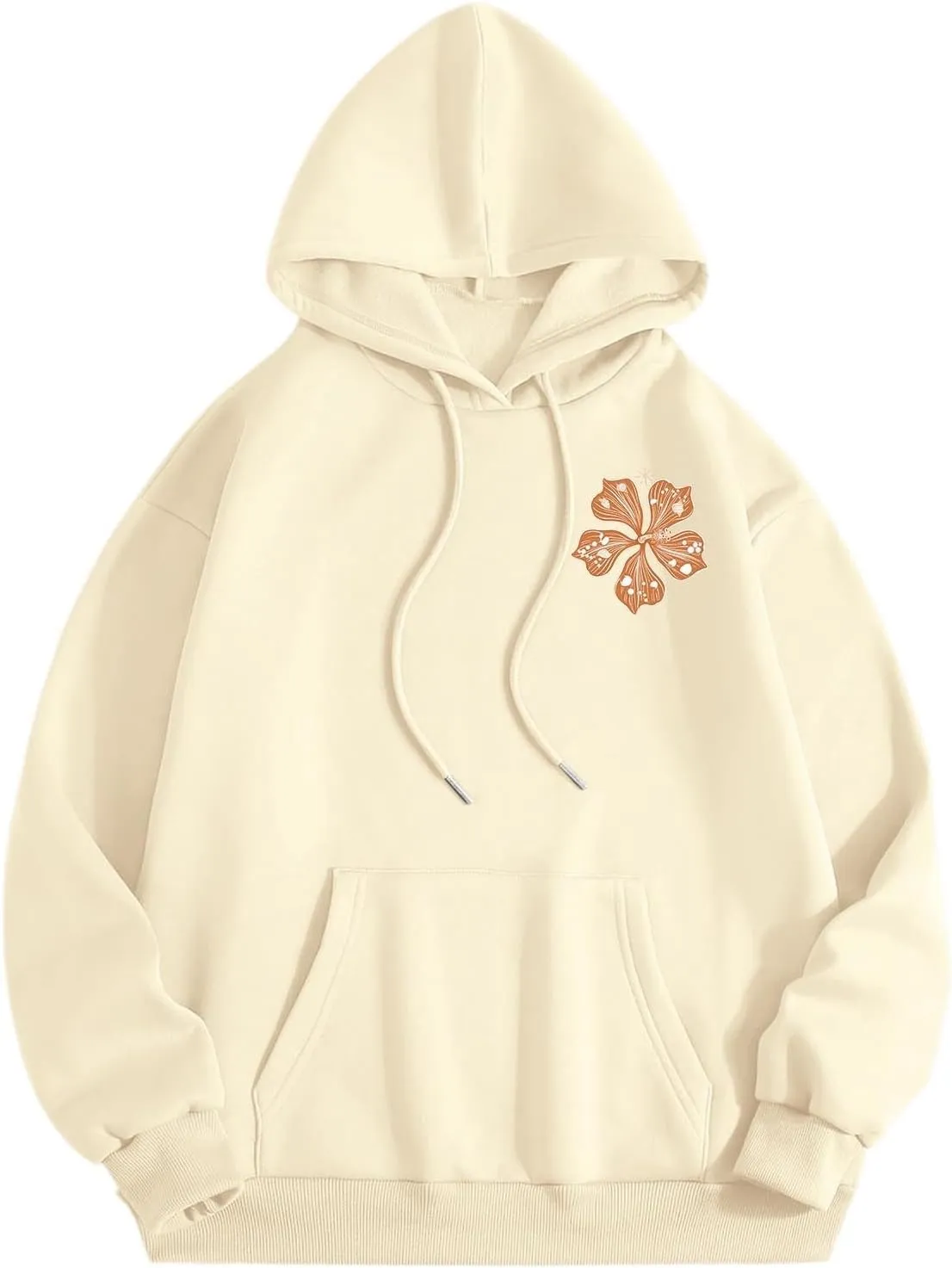 Sweatshirt Womens Pink Palm Puff Hoodie Girls Hoodie Cute Print Long Sleeve Graphic Women's Oversized Sweatshirt