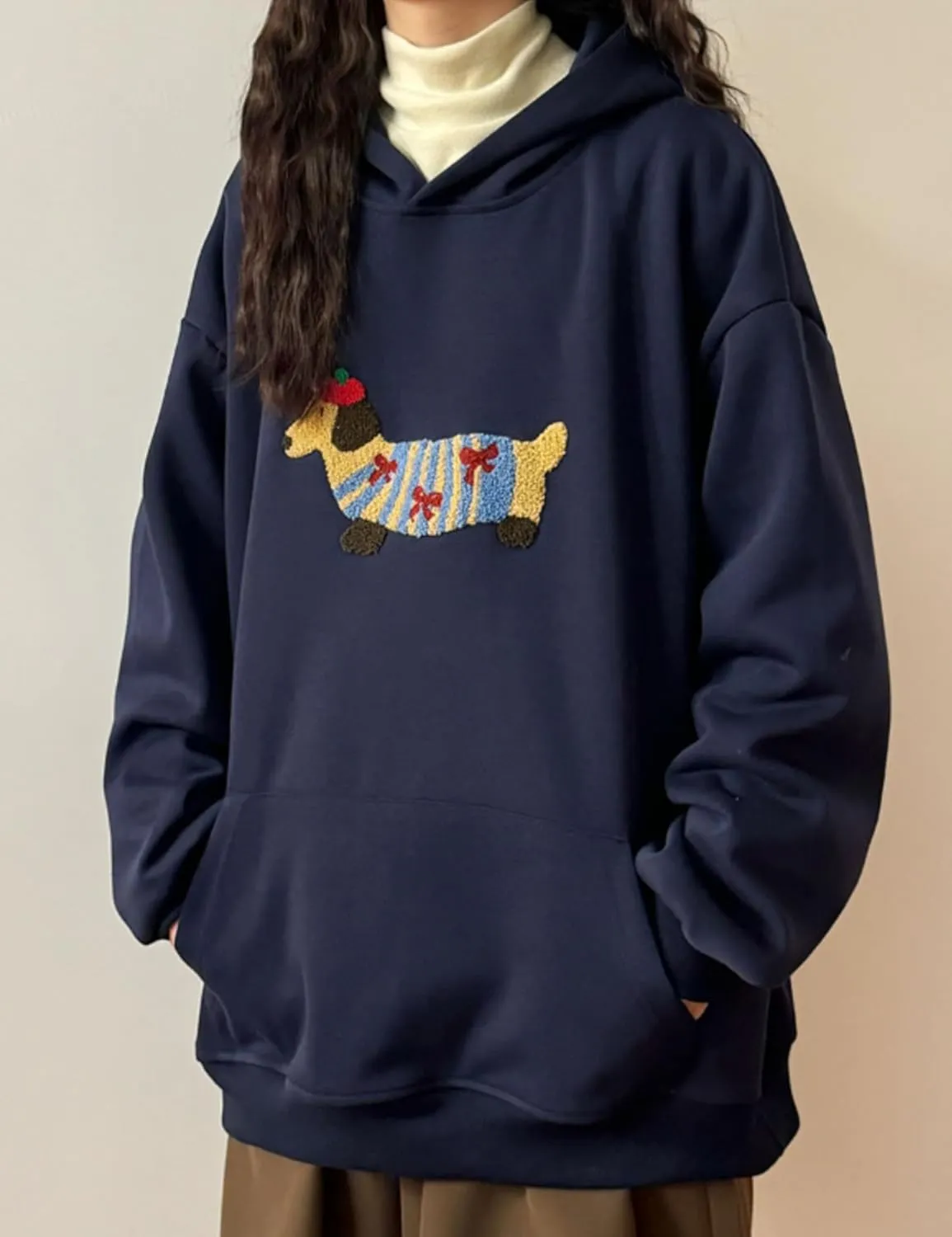 Unisex Graphic Hoodies Y2k Cute Sweatshirt Trendy Oversized Hoodies Streetwear Cartoon Dachshund Hoodie Fall Outfits