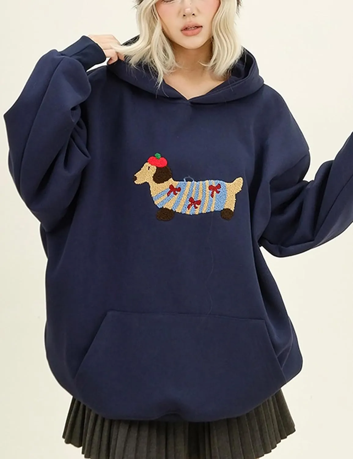 Unisex Graphic Hoodies Y2k Cute Sweatshirt Trendy Oversized Hoodies Streetwear Cartoon Dachshund Hoodie Fall Outfits