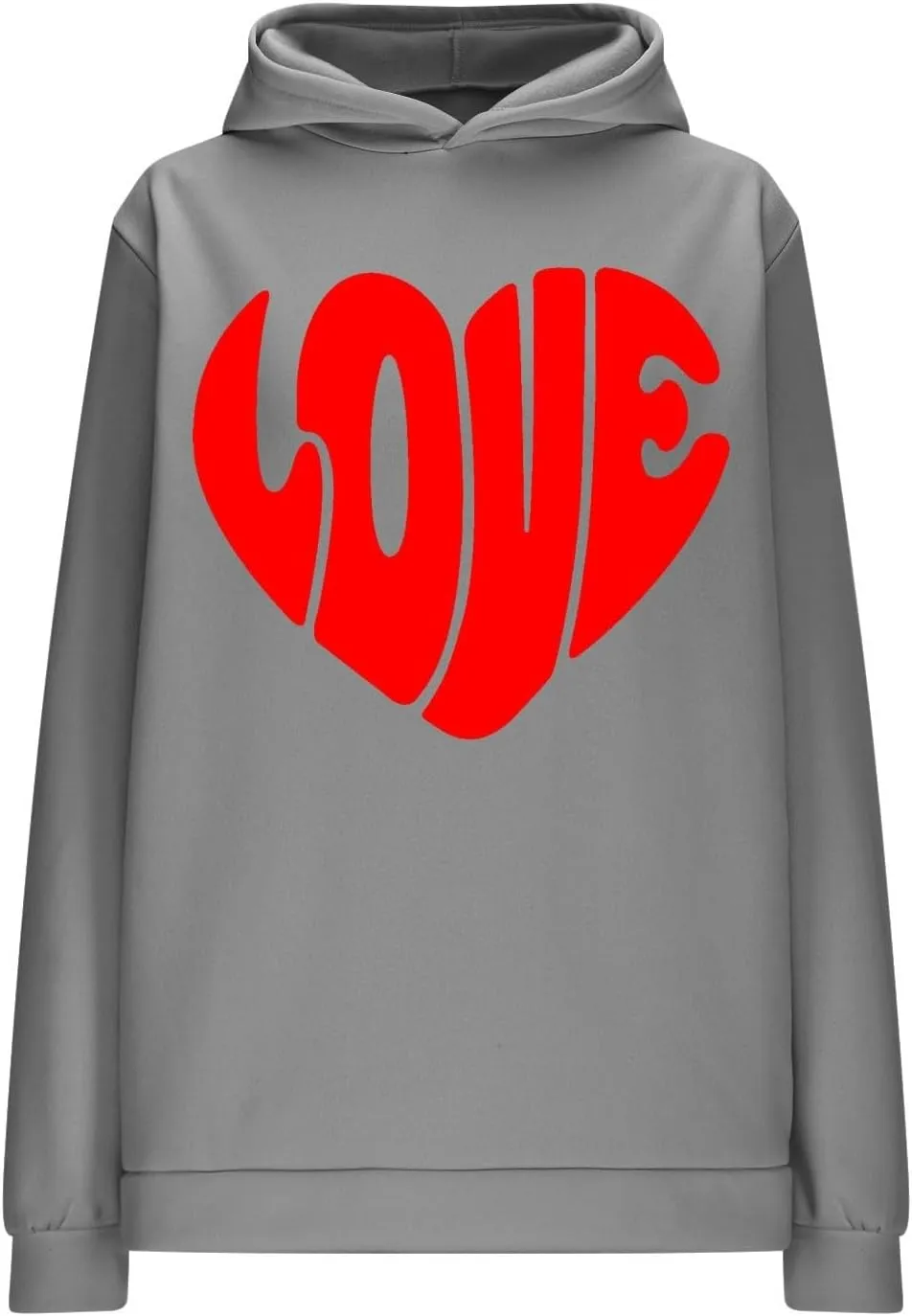 Valentine's Day Hoodie Women Funny Valentine Love Heart Graphic Sweatshirt Valentine Long Sleeve Hoodie Pullover Tops