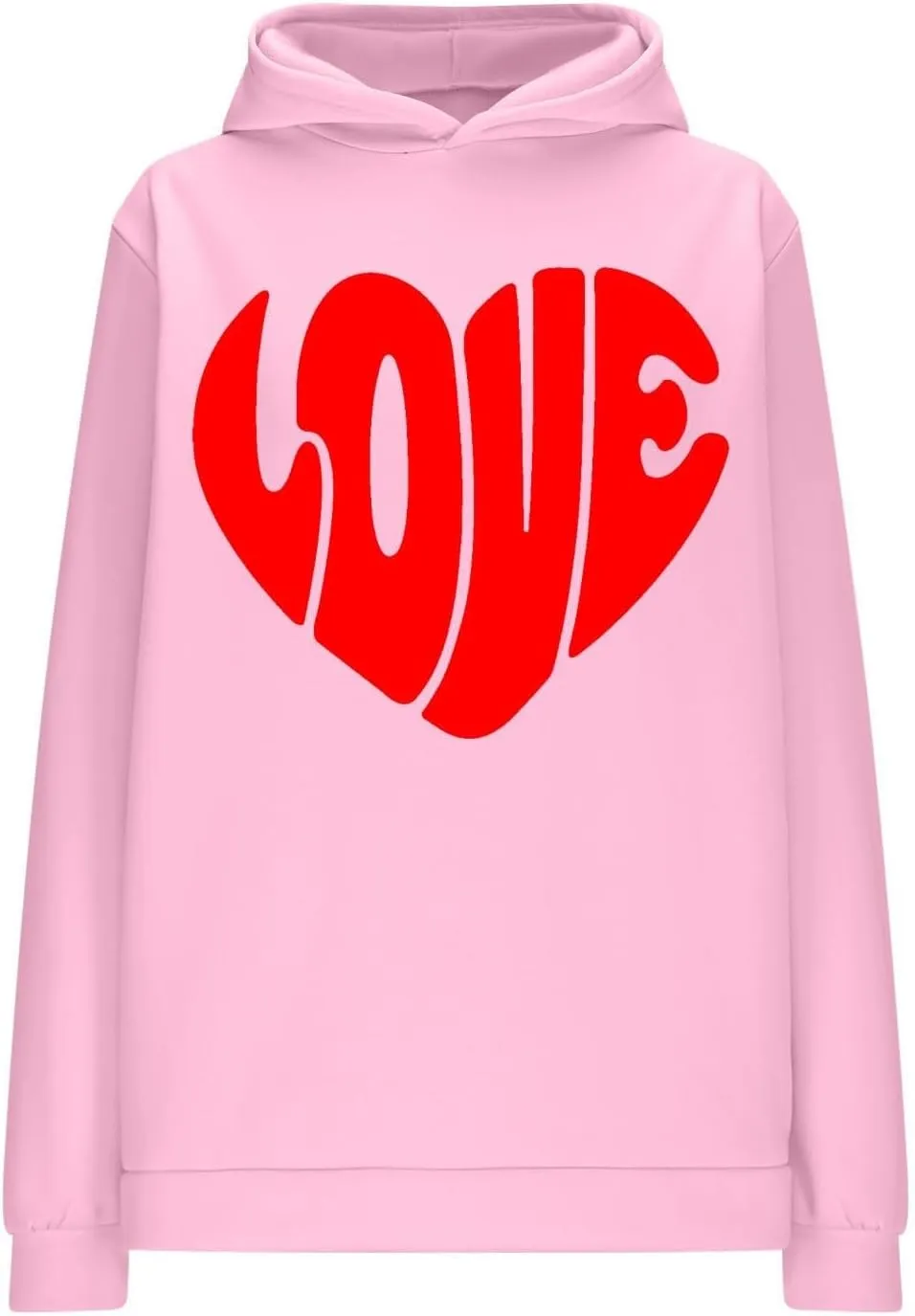Valentine's Day Hoodie Women Funny Valentine Love Heart Graphic Sweatshirt Valentine Long Sleeve Hoodie Pullover Tops