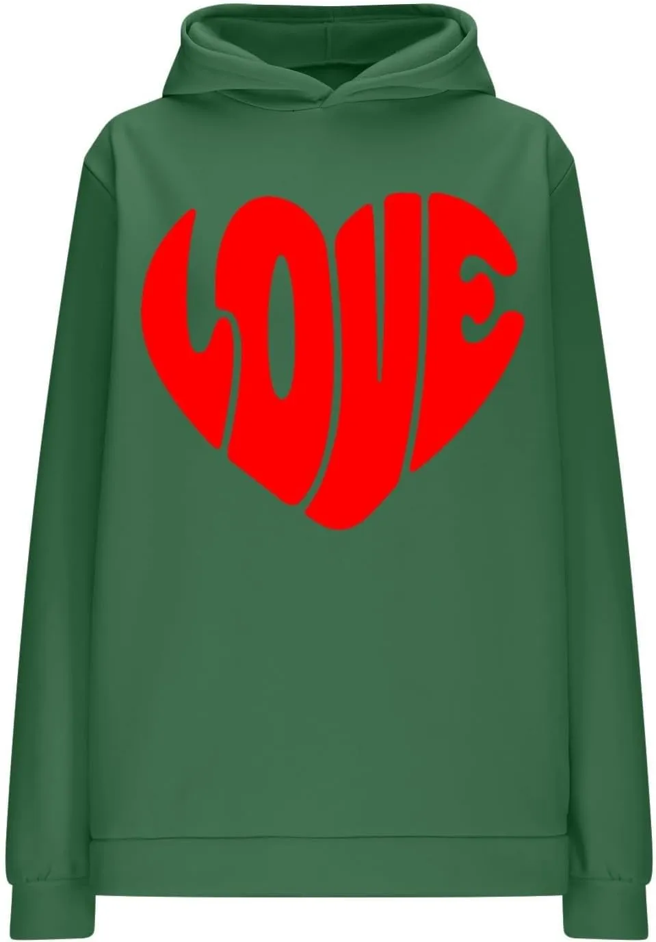 Valentine's Day Hoodie Women Funny Valentine Love Heart Graphic Sweatshirt Valentine Long Sleeve Hoodie Pullover Tops