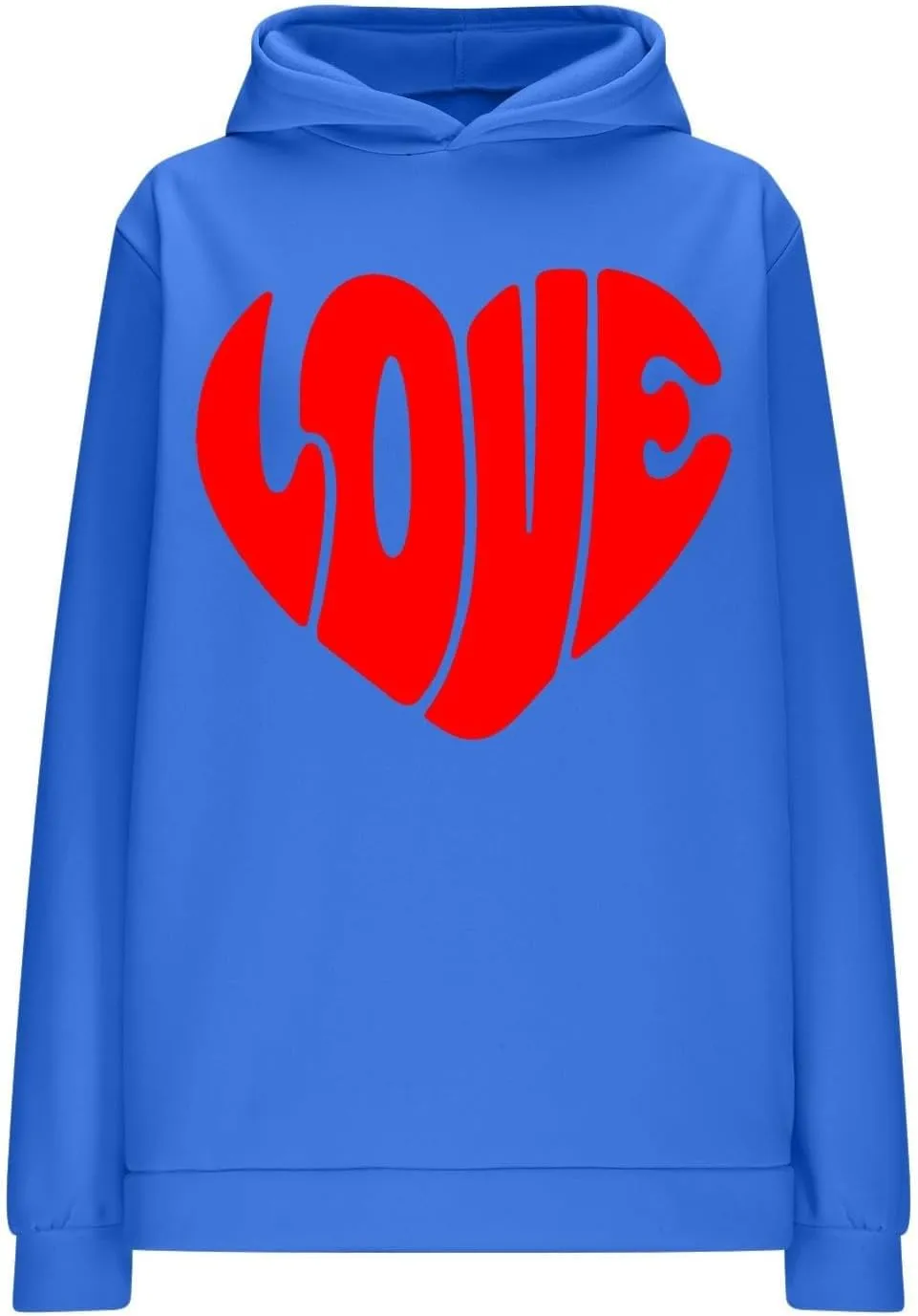 Valentine's Day Hoodie Women Funny Valentine Love Heart Graphic Sweatshirt Valentine Long Sleeve Hoodie Pullover Tops