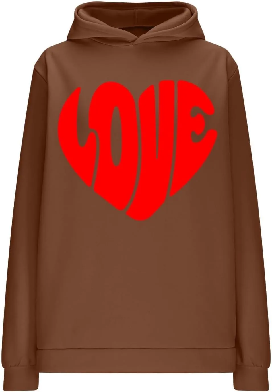 Valentine's Day Hoodie Women Funny Valentine Love Heart Graphic Sweatshirt Valentine Long Sleeve Hoodie Pullover Tops