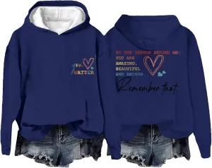 Valentines Hoodie for Women You Are Enough Hoodie to the Person Behind Me Hoodie Pullover Sweatshirts Y2k Tops