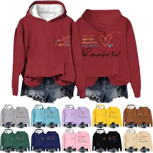 Valentines Hoodie for Women You Are Enough Hoodie to the Person Behind Me Hoodie Pullover Sweatshirts Y2k Tops