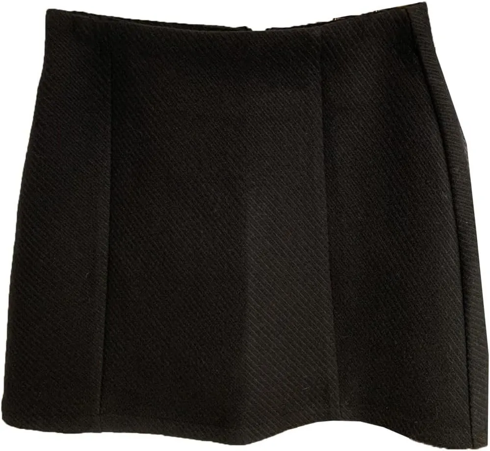Vintage Button-Front Skirt for Women, Autumn Winter Retro Charm