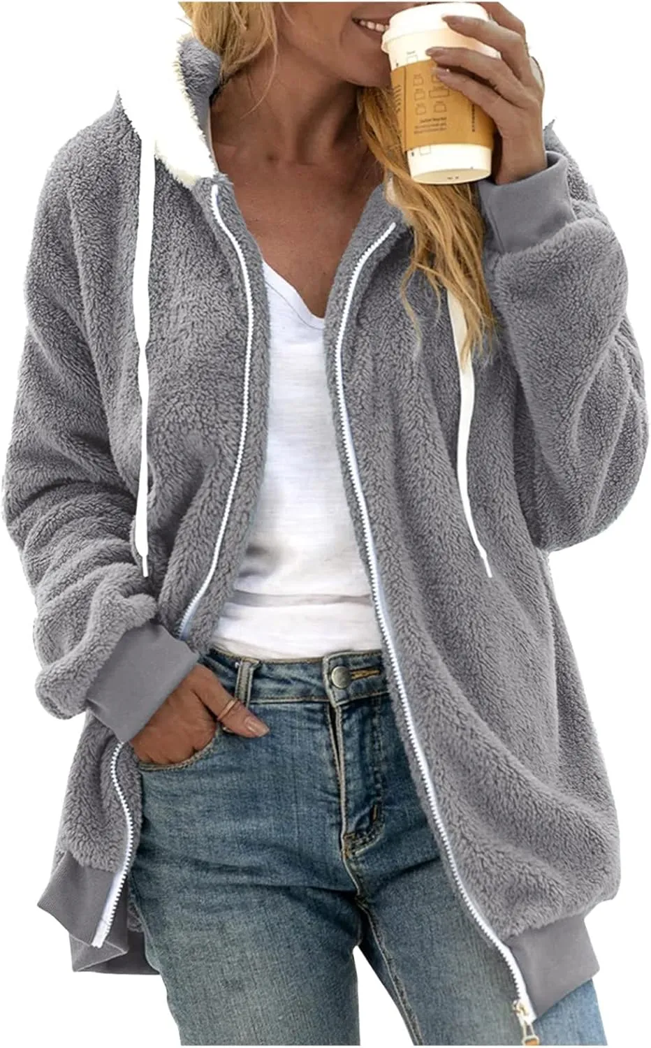 Warm Snow Fleece Winter Jacket Winter Warm Wool Overcoat Cotton Overcoat Overcoat Pullover Sherpa Fleece Zip Up